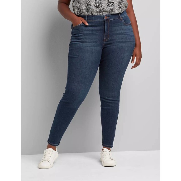 Lane Bryant Denim - Lane Bryant Dark Wash Midrise Signature Fit Skinny Jeans, Size 28W NWT